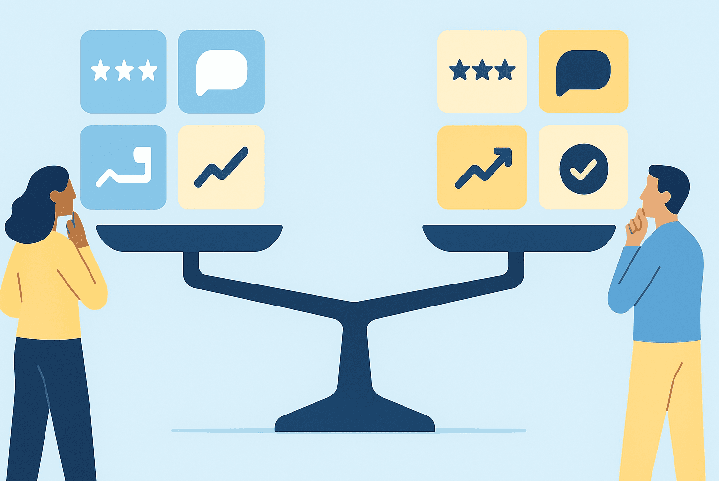 Tableau comparatif illustrant les fonctionnalités des cinq meilleures plateformes de gestion d’avis pour PME