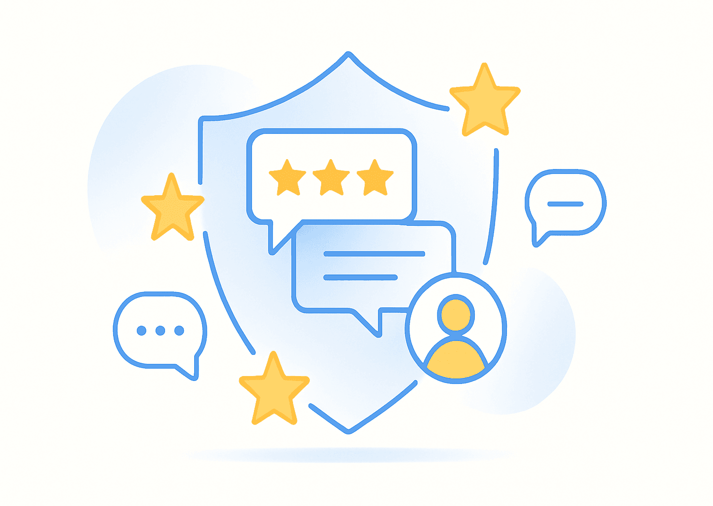 Schéma du processus de gestion de réputation : surveiller → répondre → améliorer